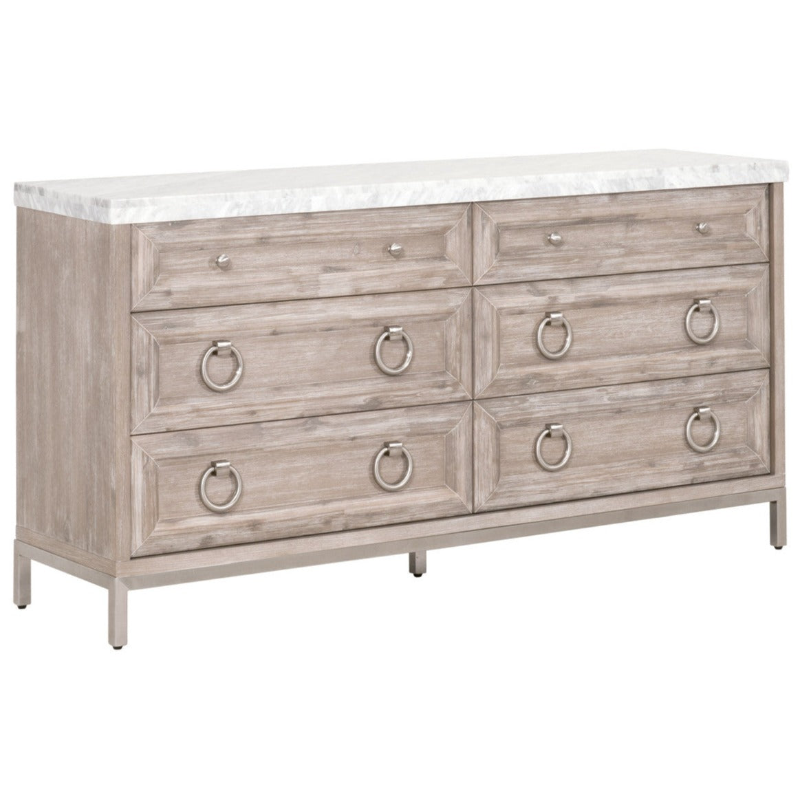 Azure Carrera Natural Gray 6-Drawer Double Dresser