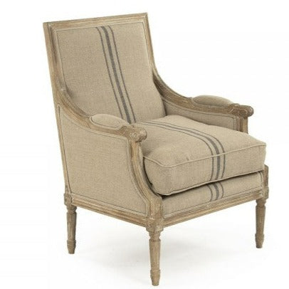 Blue Stripe Louis Club Chair