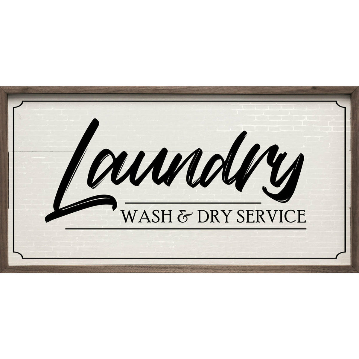 Brick Laundry Wash &amp; Dry Service Wood Framed Print