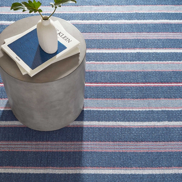 Camden Stripe Denim Handwoven Cotton Rug