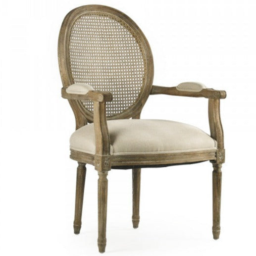 Caned Back Medallion Arm Chair