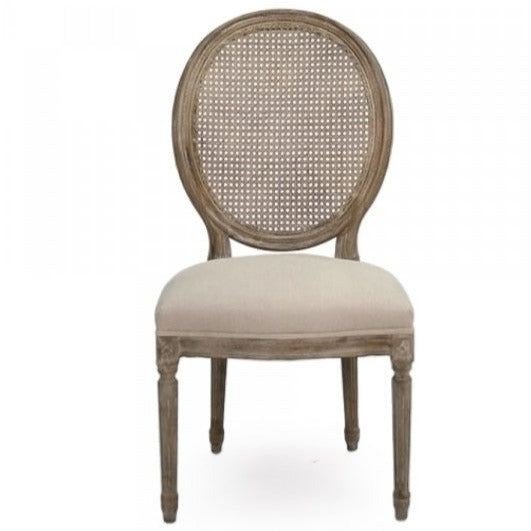 Caned Back Medallion Side Chair