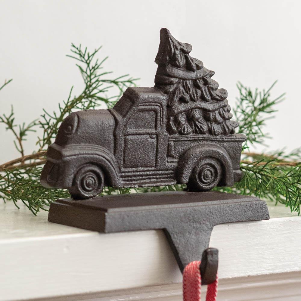 Cast Iron Truck With Tree Stocking Holder