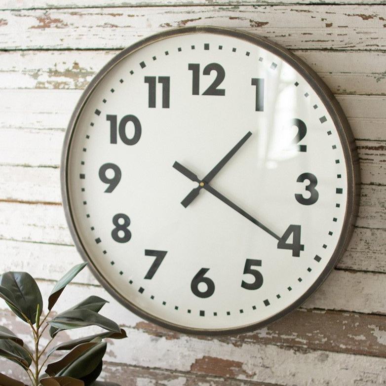 Classic Round Aged Metal Wall Clock