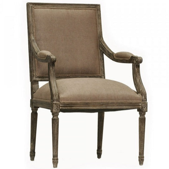 Copper Linen Louis Arm Chair