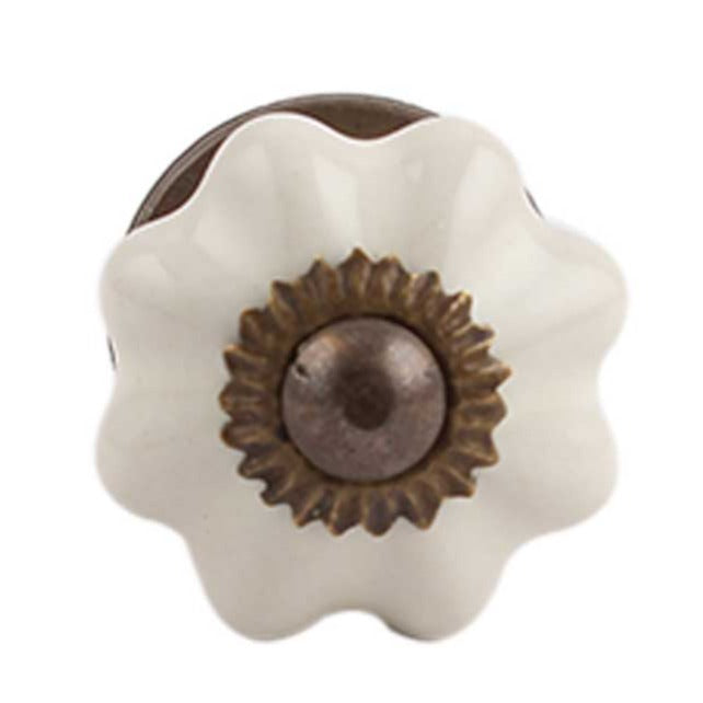 Cream Flower Knob