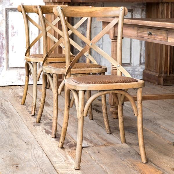 Cross Back Wood Chair