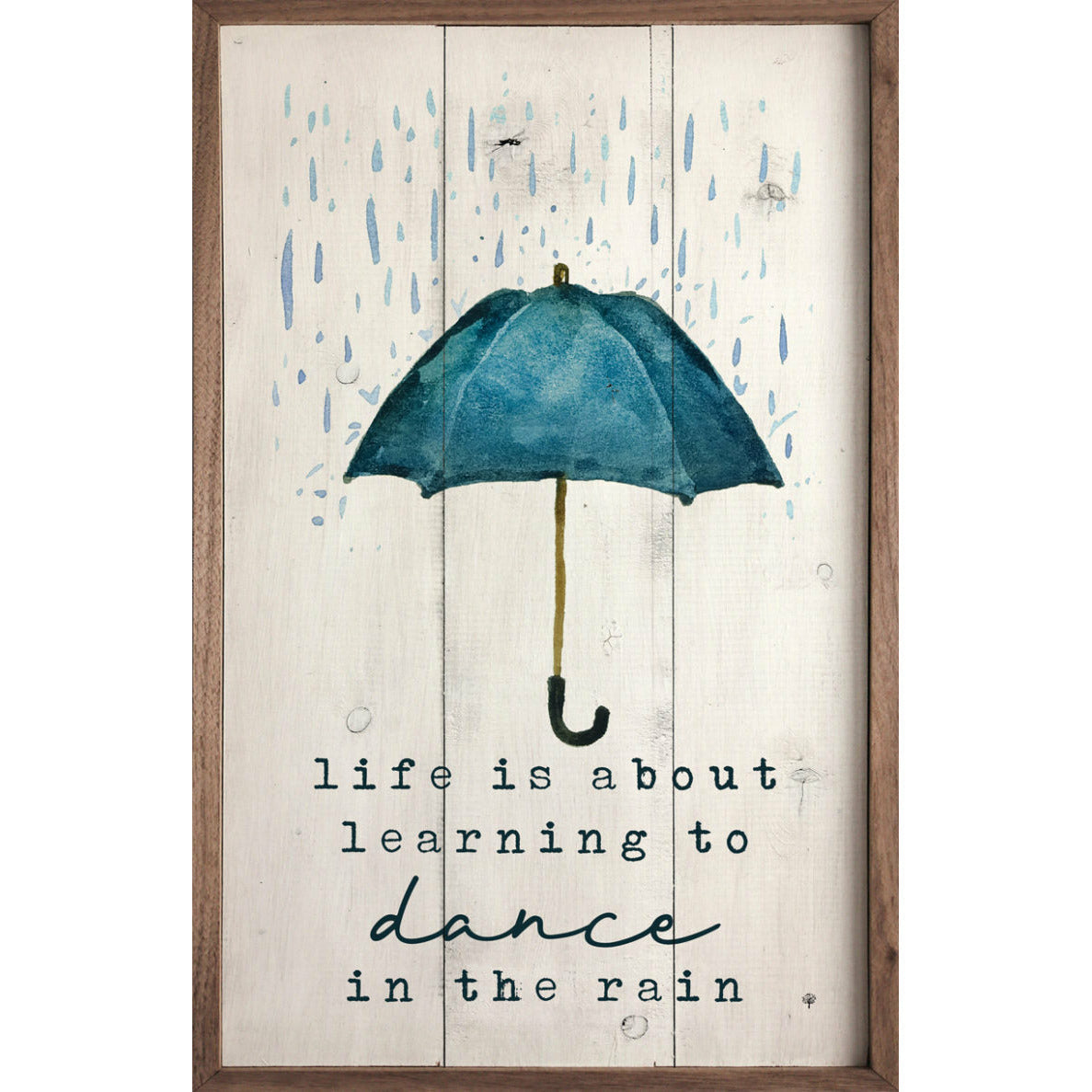 Dance In The Rain Wood Framed Print