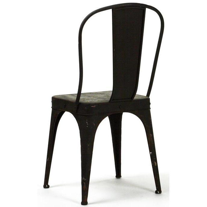 Distressed Black Metal Cafe Chair