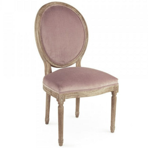 Dusty Rose Velvet Medallion Side Chair