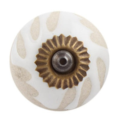 Etched Cream Knob