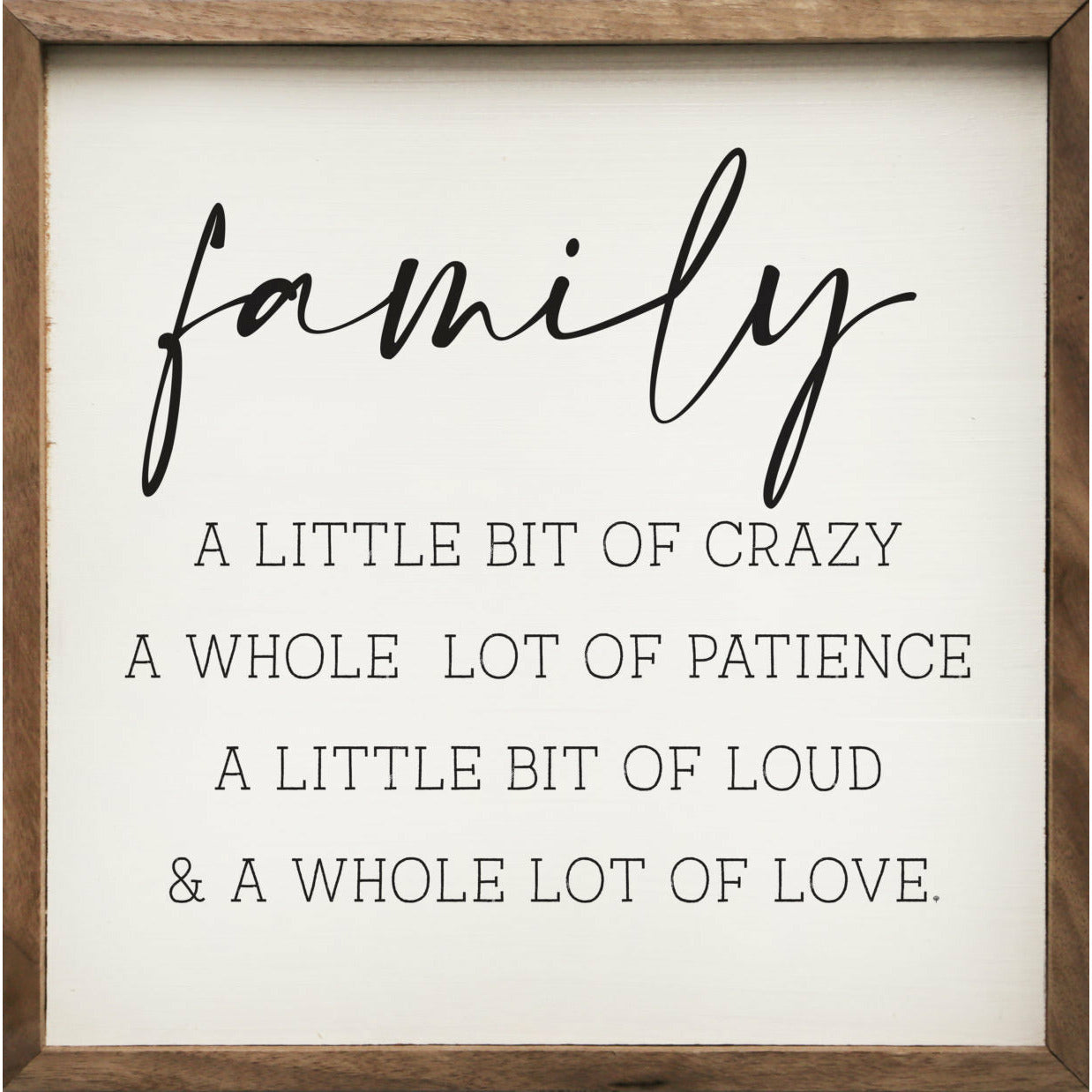 Family A Little Bit Of Crazy Wood Framed Print