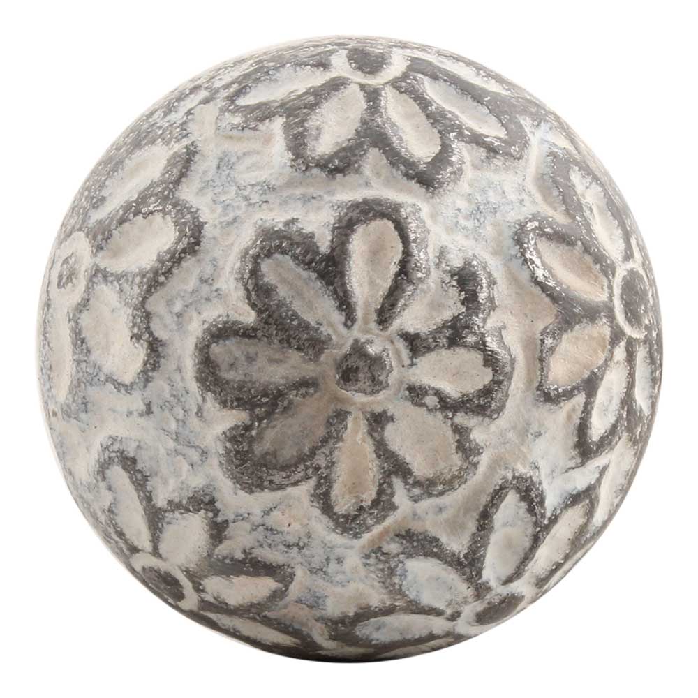 Floral Handmade White Iron Knob