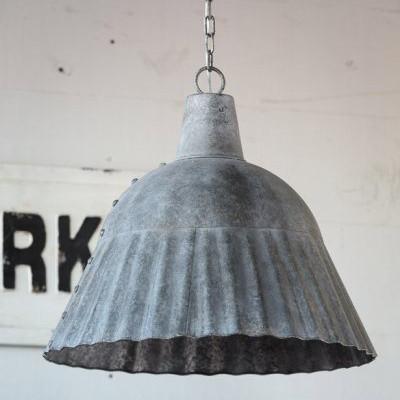 Fluted Galvanized Pendant Light