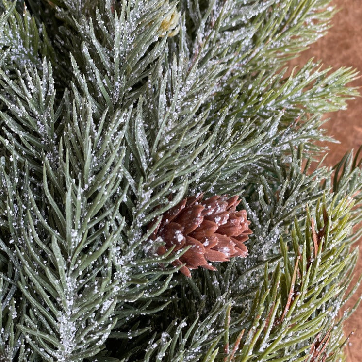 Frosted White Spruce Candle Ring