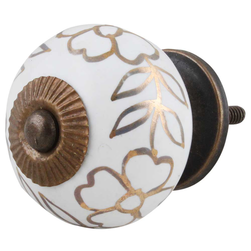 Gold Leaf Ceramic Knob