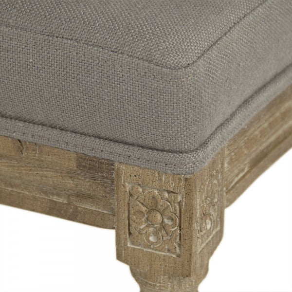 Grey Linen Medallion Bar Stool