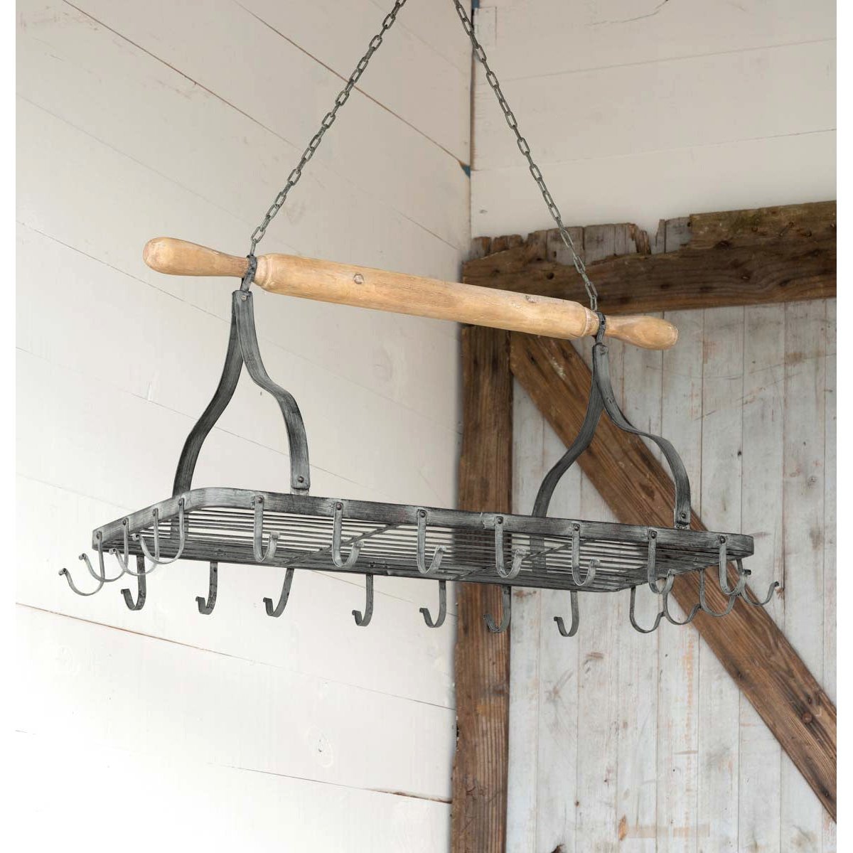 Hanging Rolling Pin Pot Rack