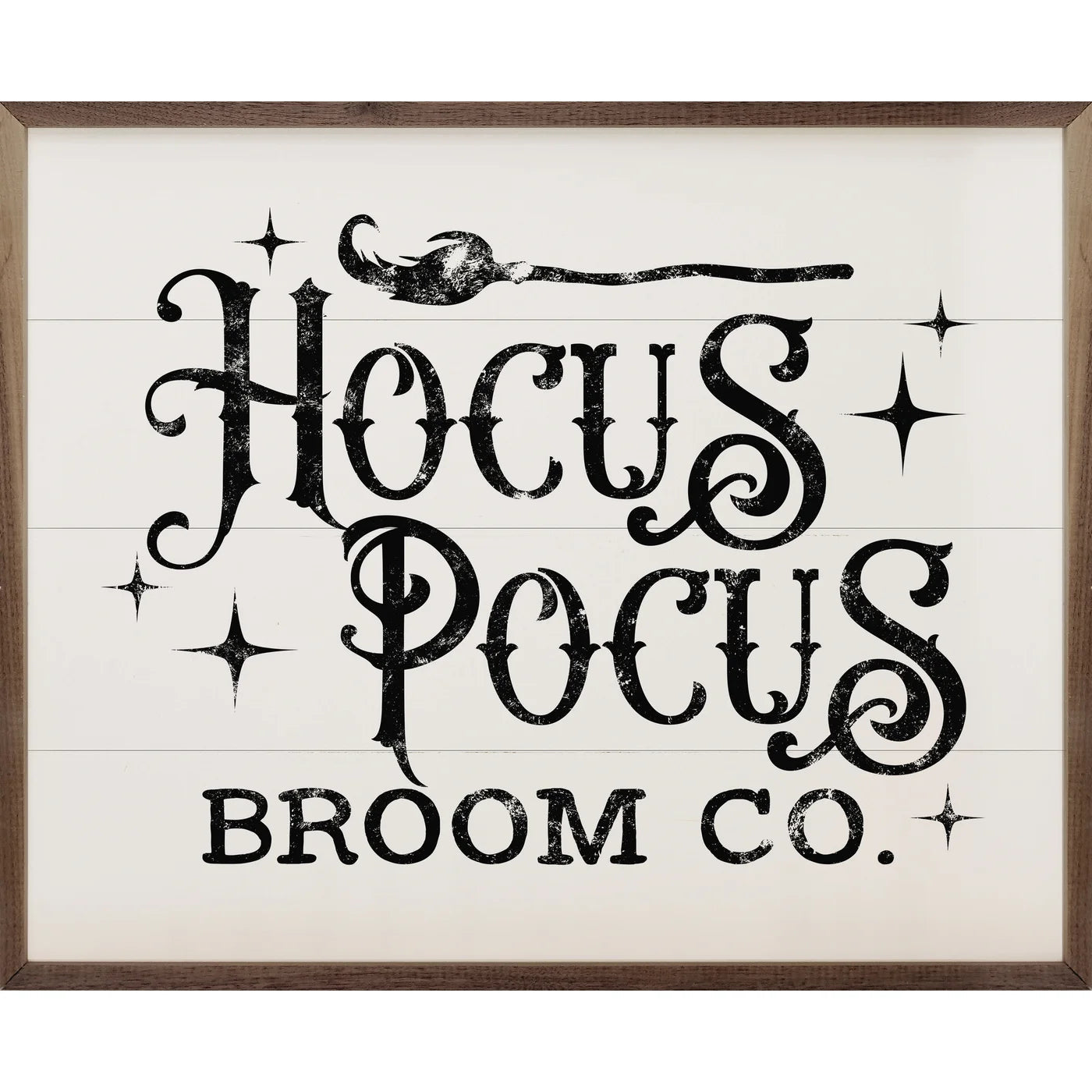 Hocus Pocus Broom Co Stars Black Wood Framed Print