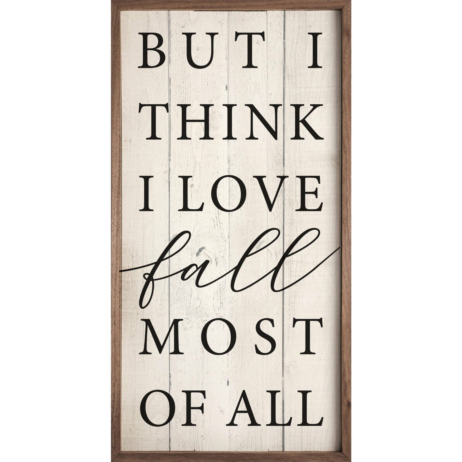 I Love Fall Wood Framed Print