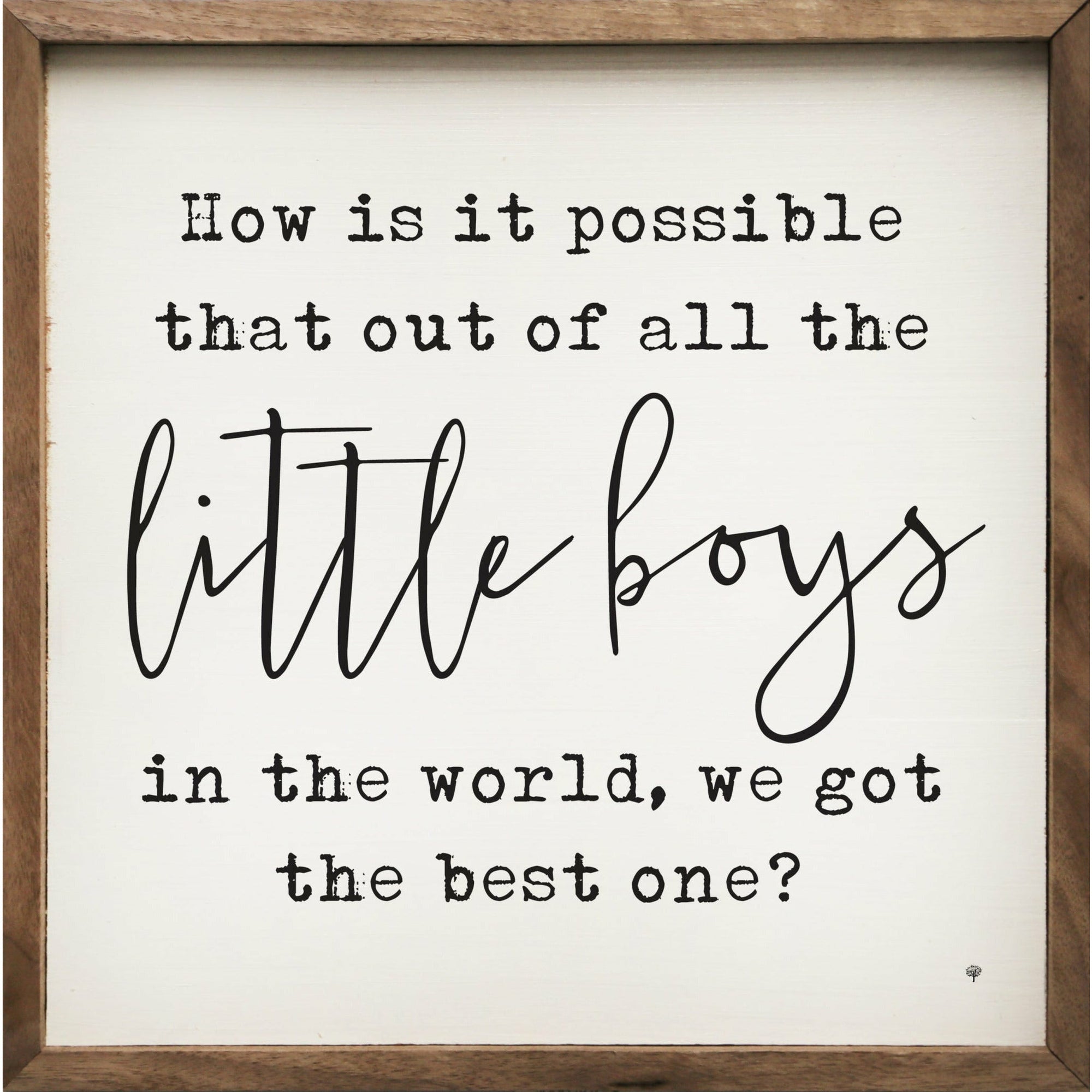 Little Boys Wood Framed Print