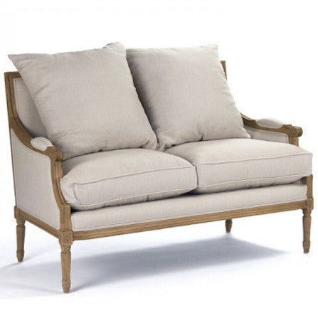 Louis Settee Natural Linen