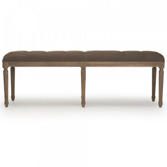 Louis Tufted Bench Aubergine Linen