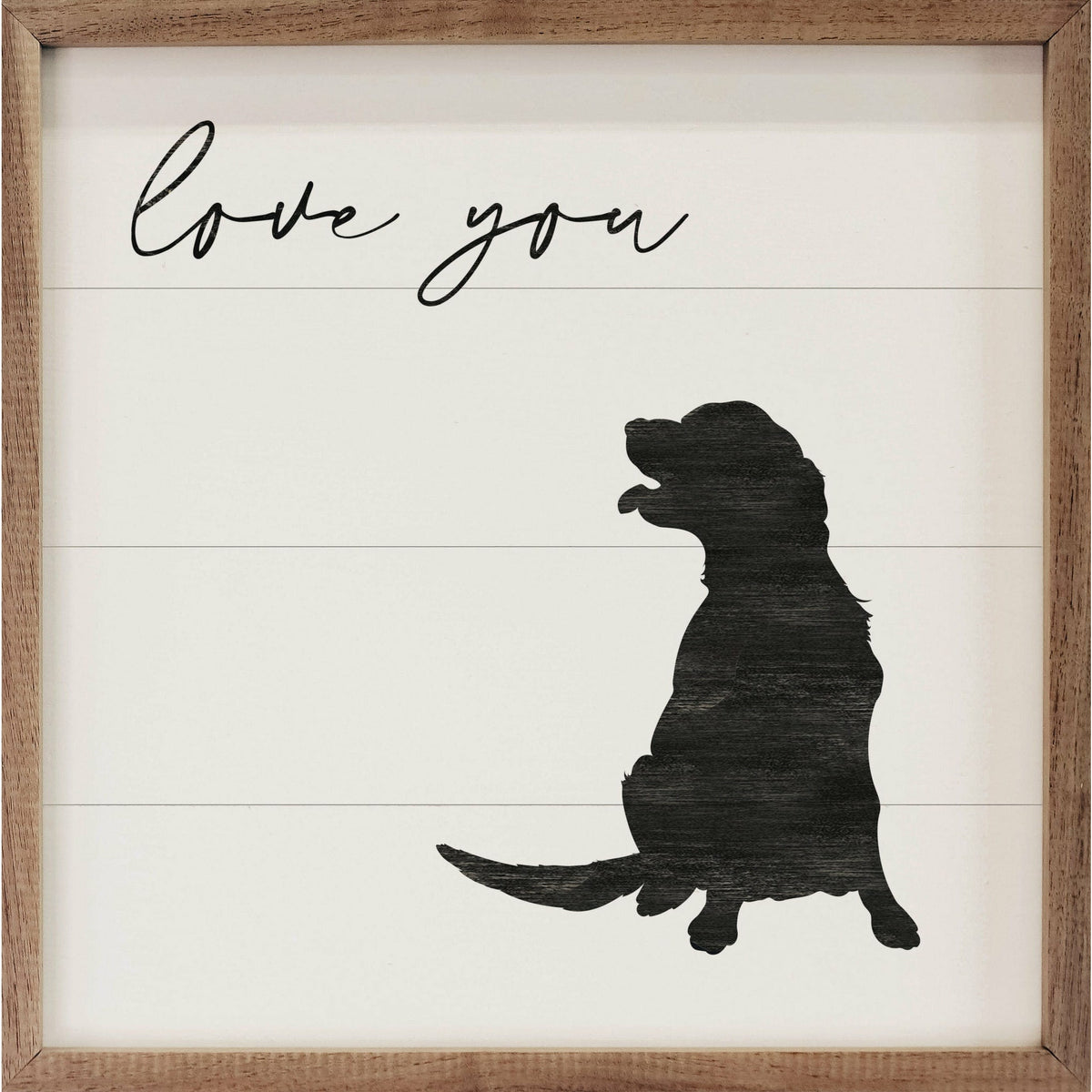 Love You Golden Retriever Wood Framed Print