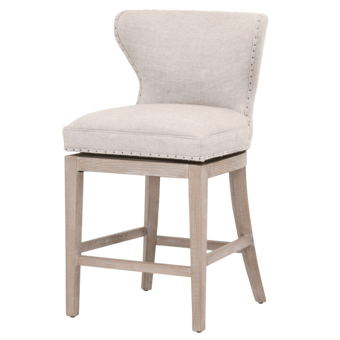 Milton Swivel Bisque French Linen Counter Stool