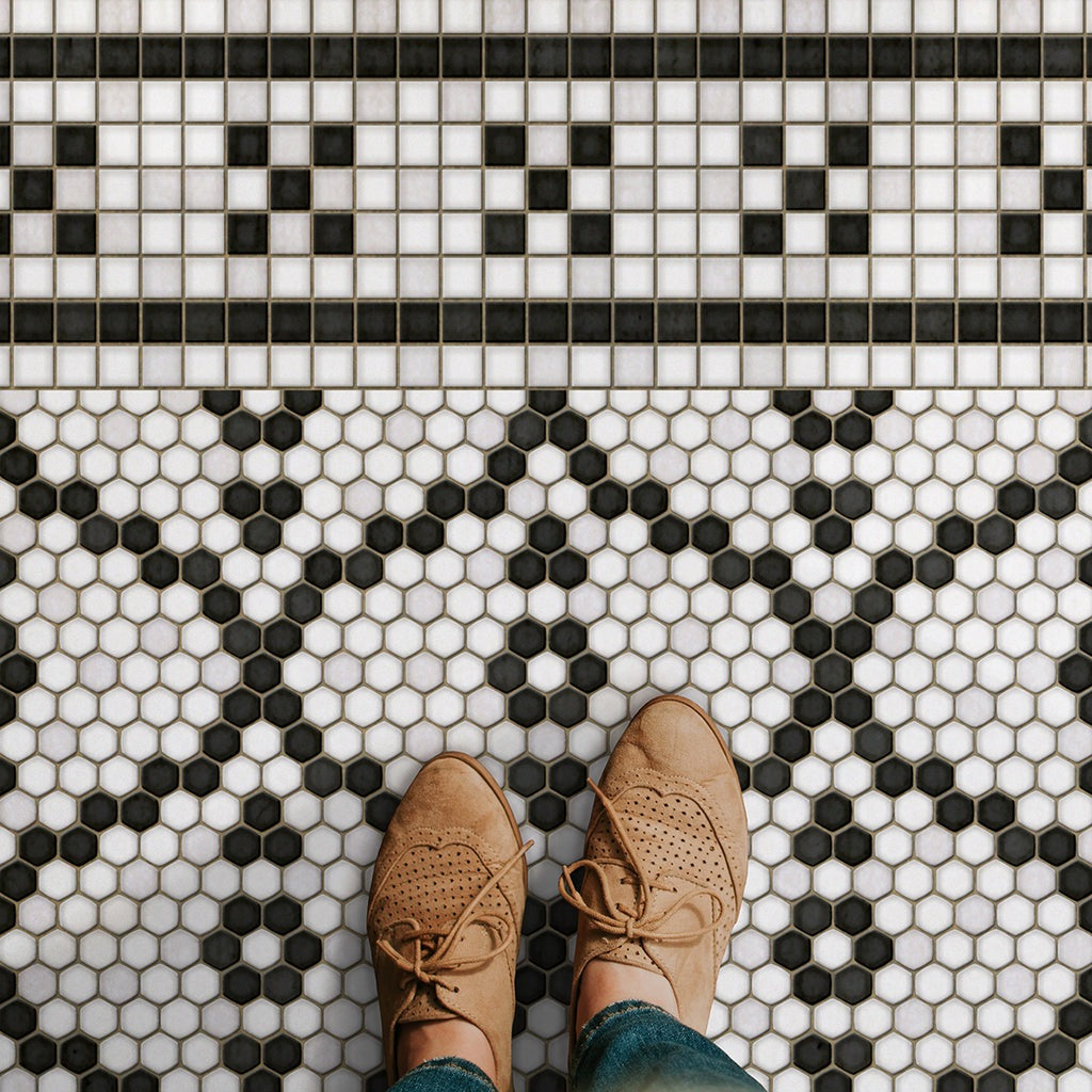 Mosaic F Queensboro Plaza Vinyl Floor Cloth