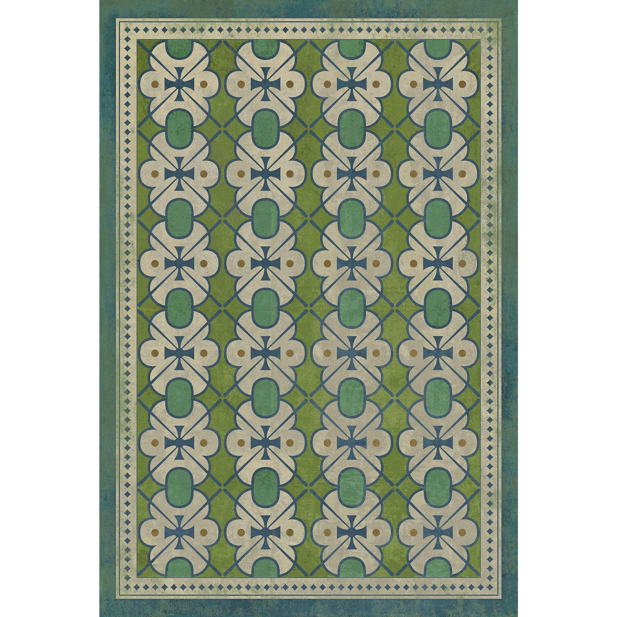 Pattern 05 Mrs Peacock Vinyl Floor Cloth