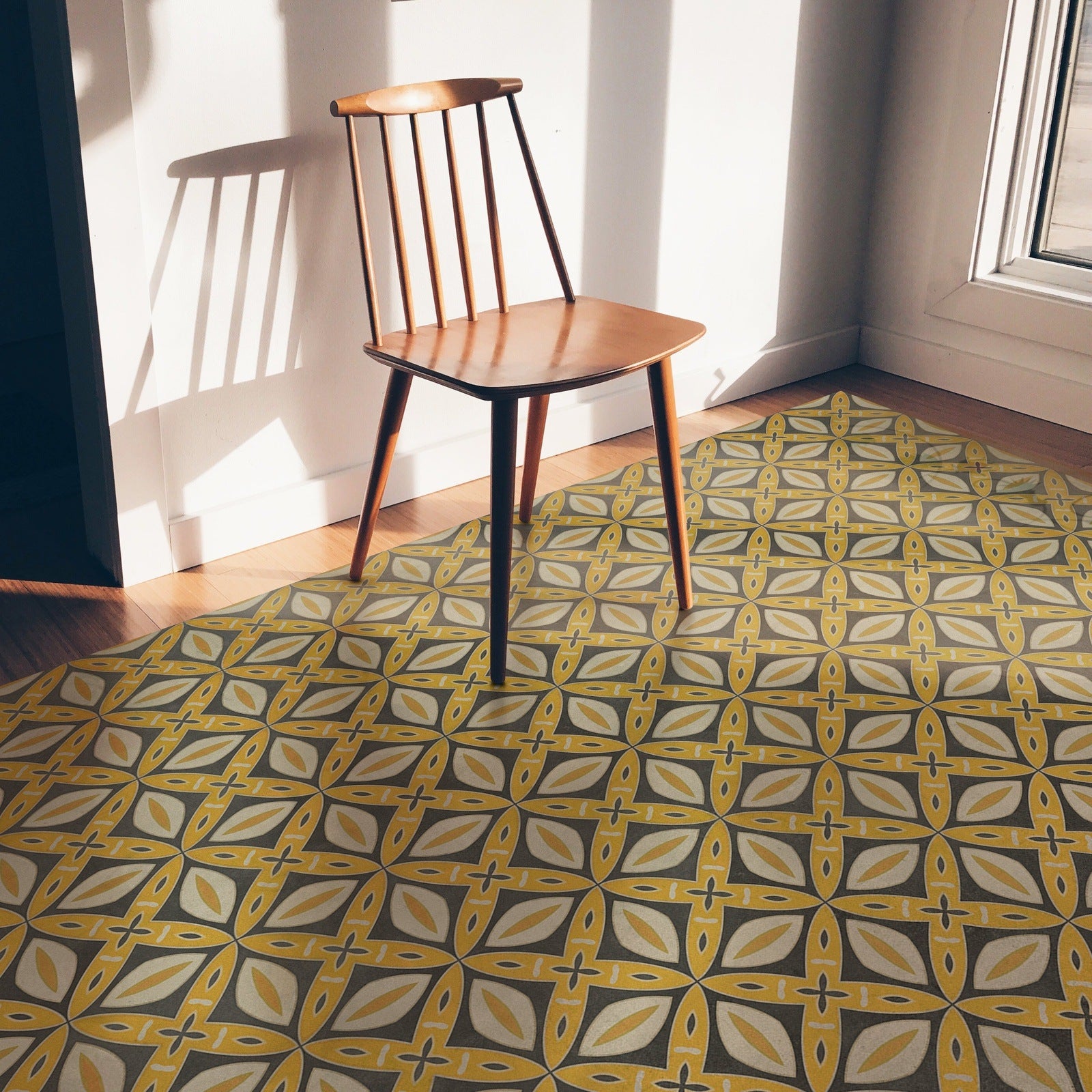 Pattern 82 Canary Robb Vinyl Floor Cloth