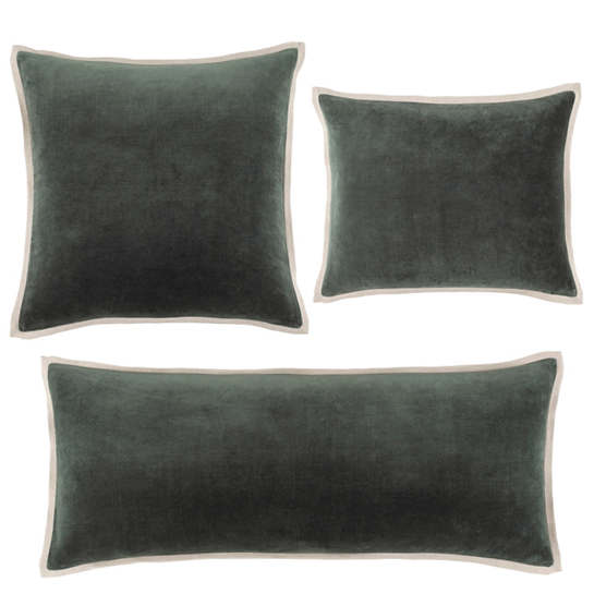 Pine Cone Hill Gehry Velvet/Linen Everglade Decorative Pillow