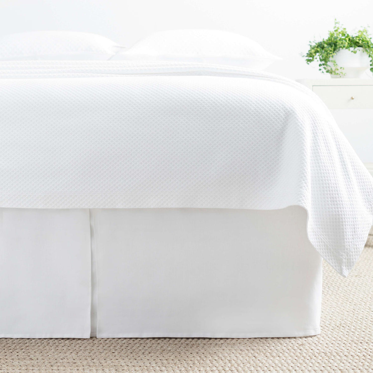 Pine Cone Hill Lush Linen White Bed Skirt