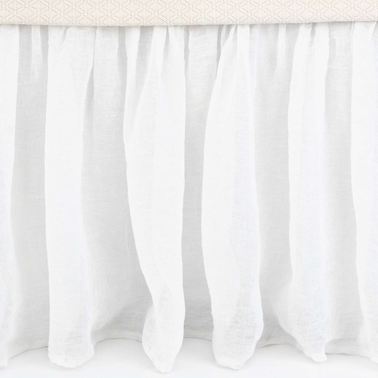 Pine Cone Hill Savannah Linen Gauze White Bed Skirt