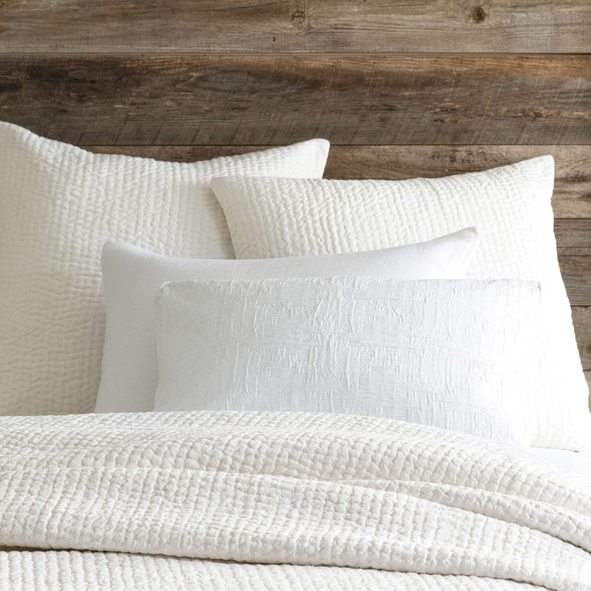 Pine Cone Hill Seychelles Dove White Quilted Sham