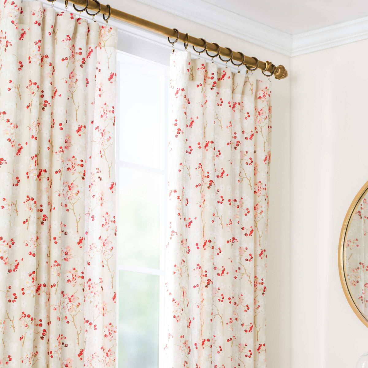 Pine Cone Hill Stockbridge Satin Brass Curtain Rod