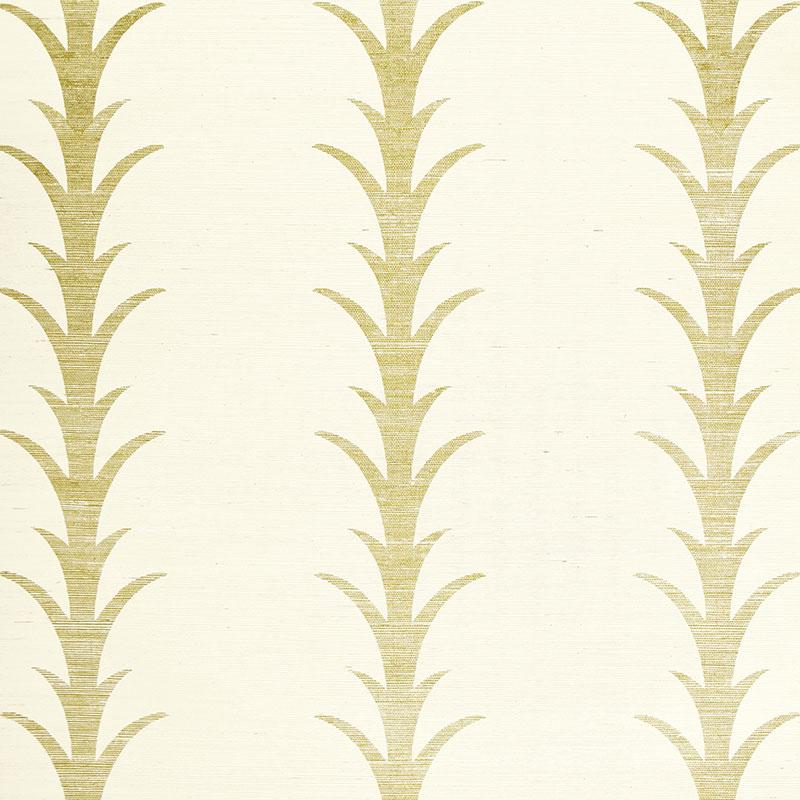 Schumacher Acanthus Stripe Sisal Wallpaper