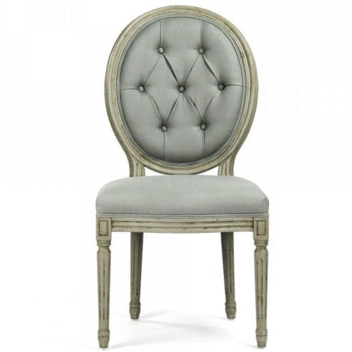 Seafoam Tufted Medallion Side Chair