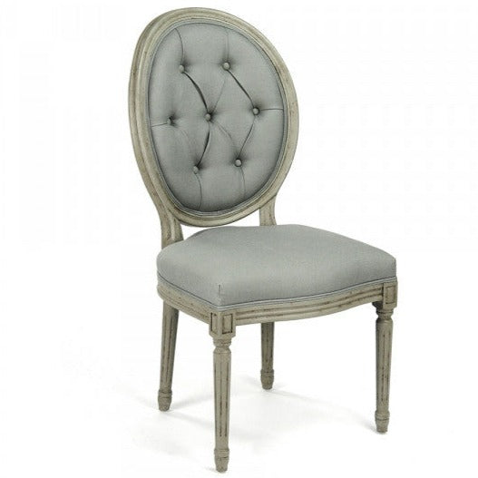 Seafoam Tufted Medallion Side Chair