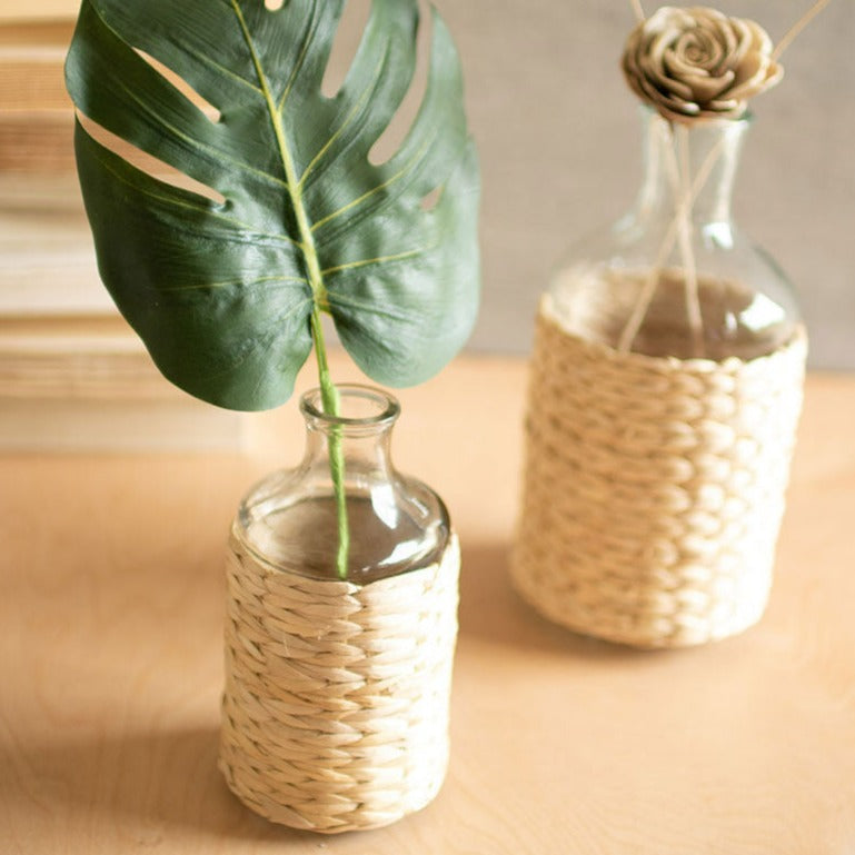 Seagrass Wrapped Vase Set