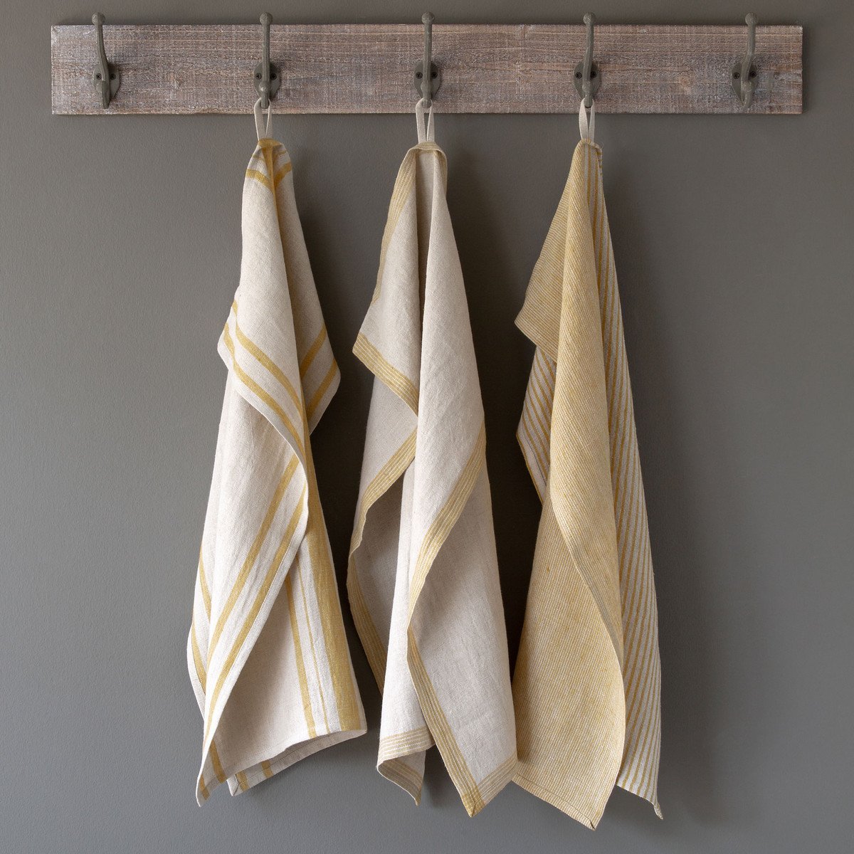 Soft Linen Stripe Yellow Dishtowel