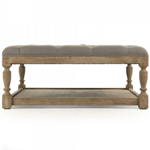 Square Grey Tufted Ottoman