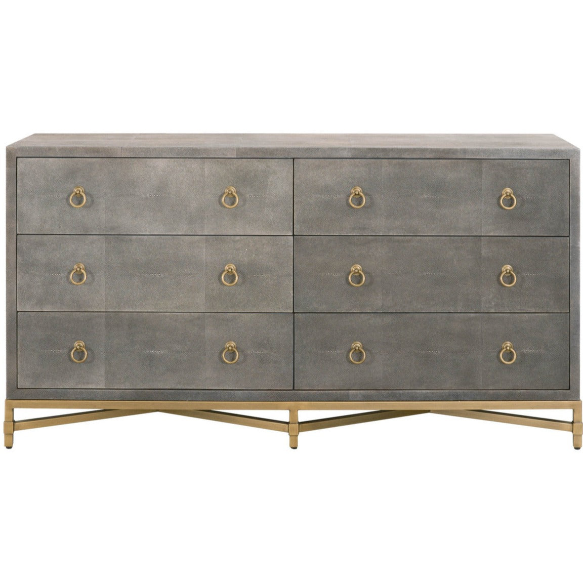 Strand Gray Shagreen 6-Draw Double Dresser