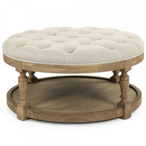 Tammy Natural Linen Ottoman