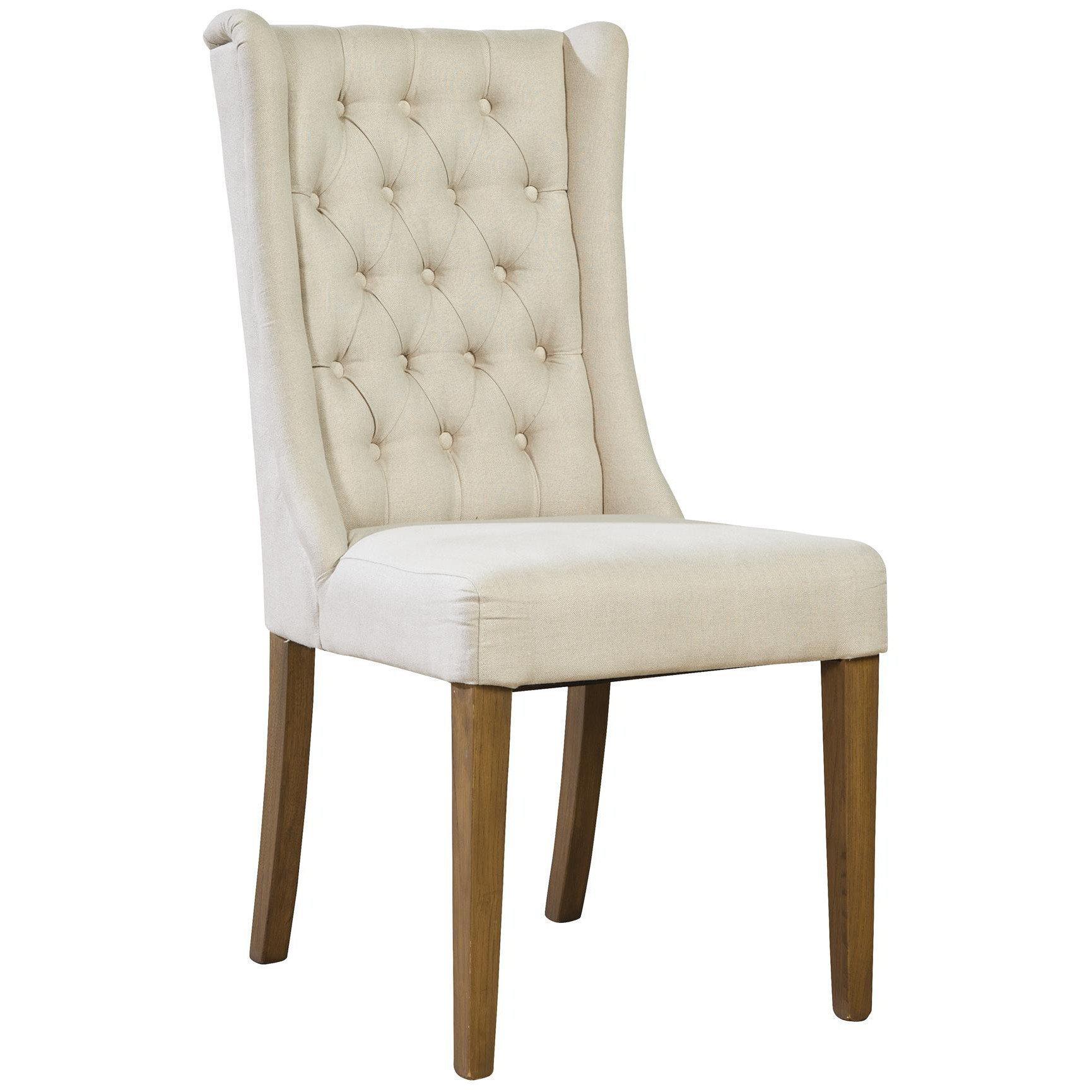 Tufted Linen Side Chair