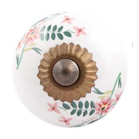 Vintage Floral Brass Knob