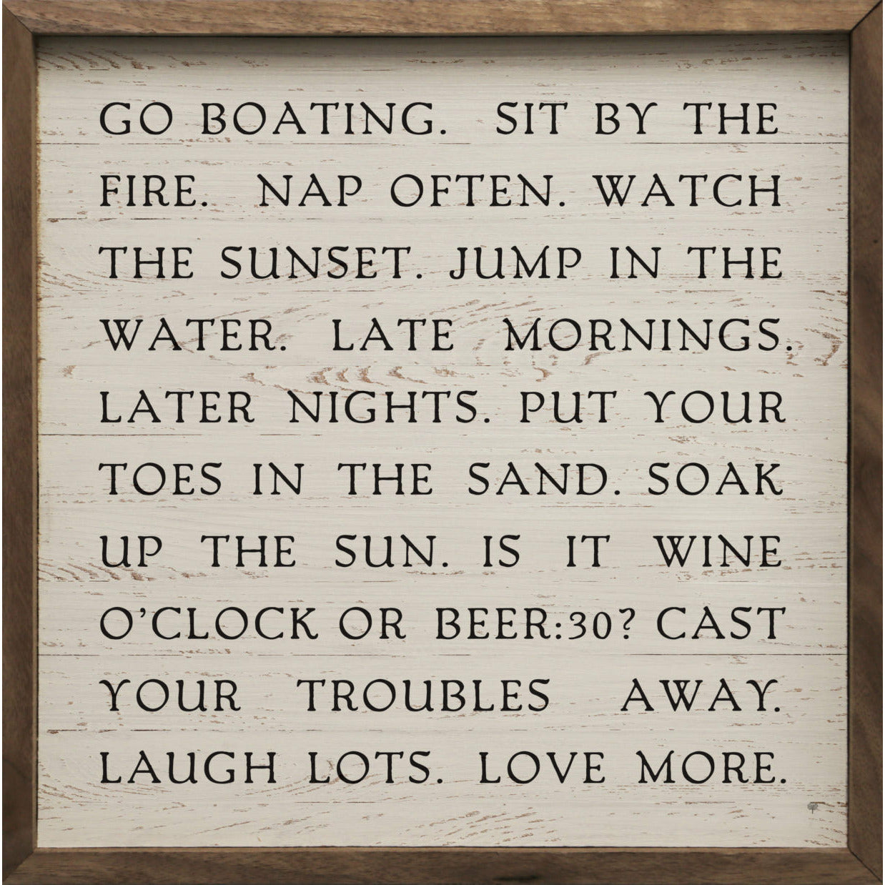 Water Words Wood Framed Print