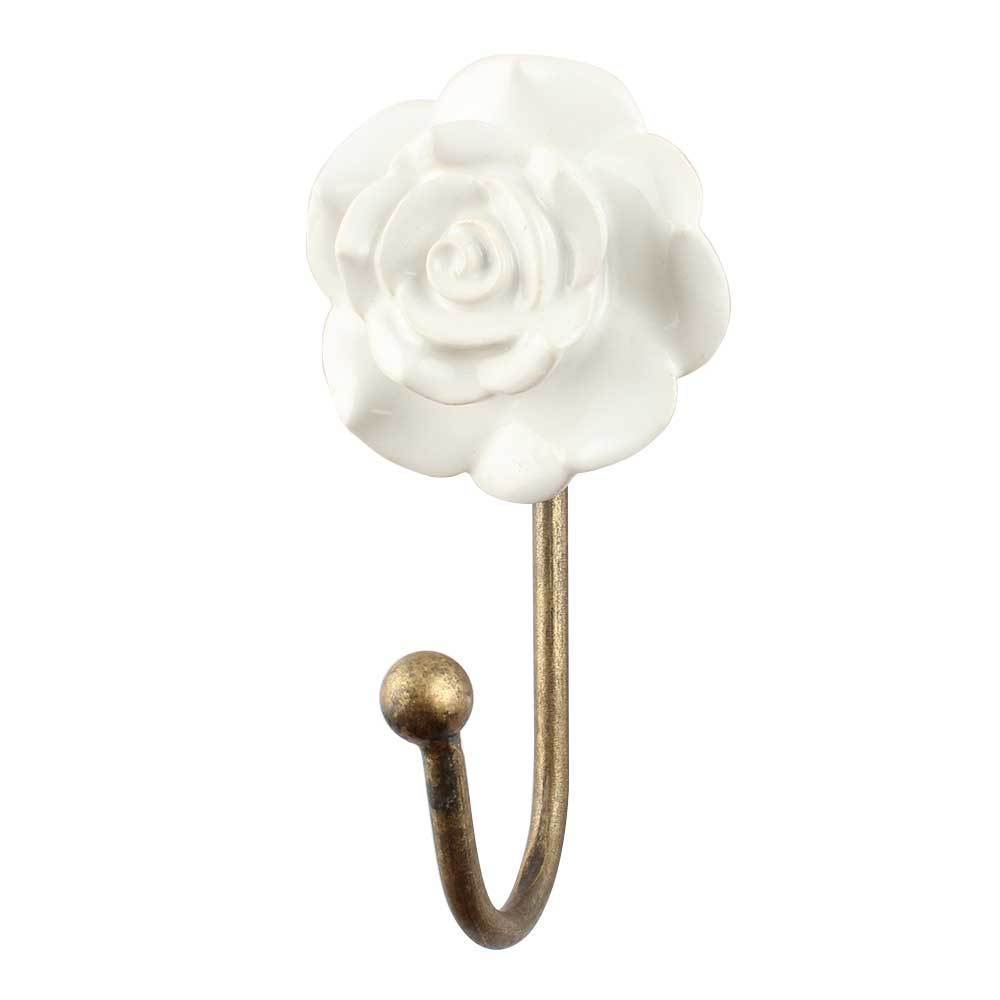 White Rose Wall Hook