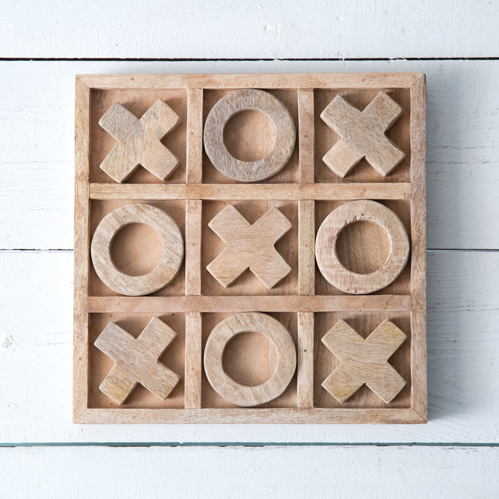 Wooden Tic-Tac-Toe Board Game